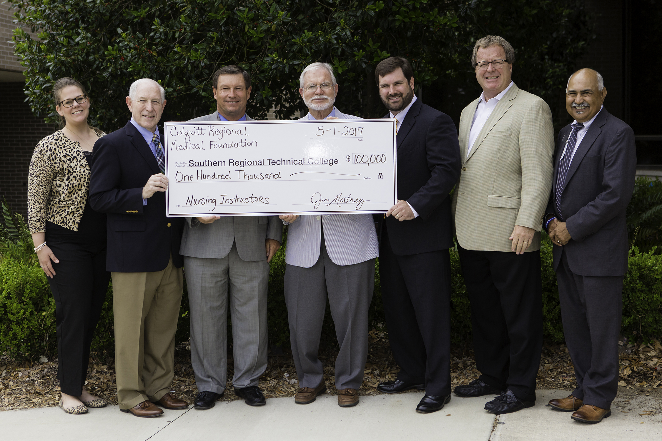 Photo for Colquitt Regional Medical Foundation Makes Substantial Donation to SRTC