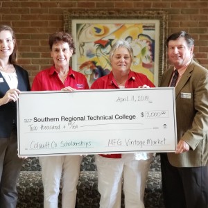 Moultrie Federated Guild Presents Check to SRTC for Colquitt County Student Scholarships Photo for Moultrie Federated Guild Presents Check to SRTC for Colquitt County Student Scholarships