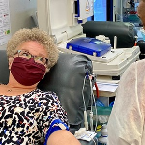 After More Than 30 Years of Donating Blood, Vickie Sangster Urges New Donors to Give Photo for After More Than 30 Years of Donating Blood, Vickie Sangster Urges New Donors to Give