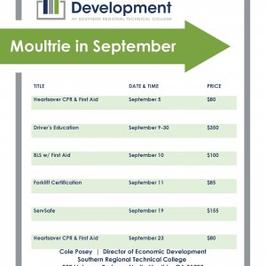 Photo for Economic Development Course Offerings in September. 
