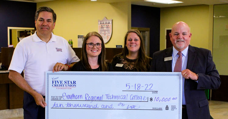 Photo for Five Star Credit Union Foundation Makes $10,000 Scholarship Grant to Southern Regional Technical College