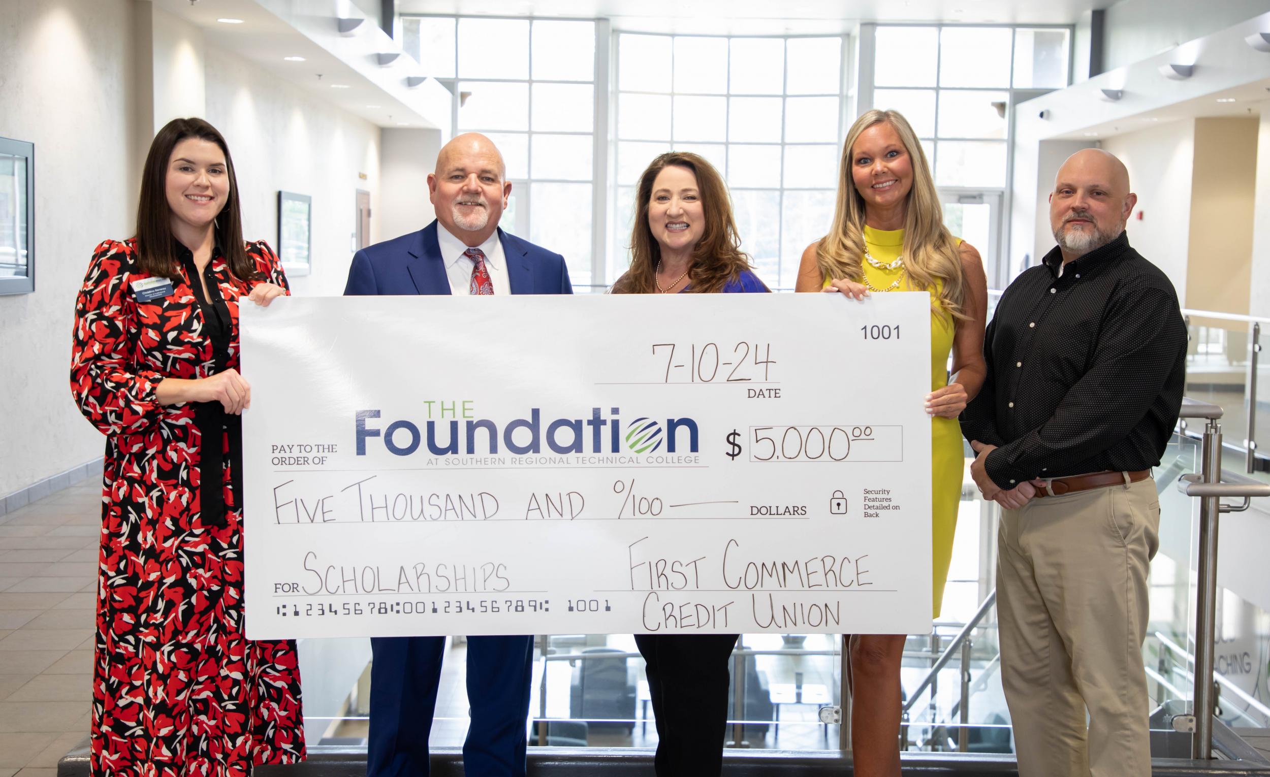 Photo for First Commerce Credit Union Donates $5,000 for Student Scholarships 